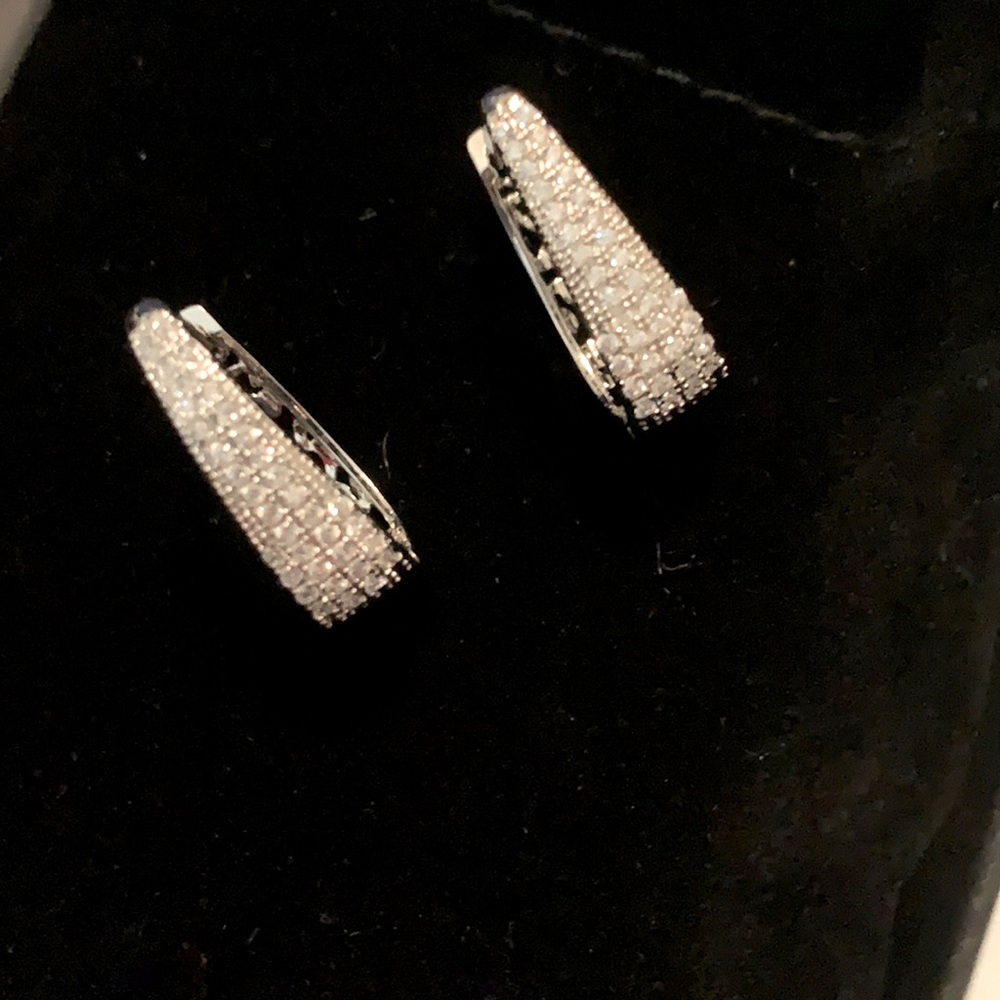 ❤️ Glamorous pave oval hoop earrings.